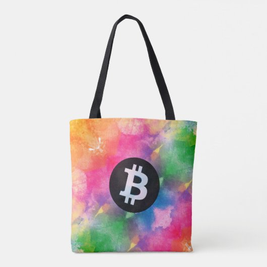 Bitcoin Watercolor (Style 1 - Genesis) Tote Bag (Achterkant)