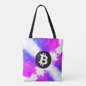 Bitcoin Watercolor (Style 6 - Miami Beach) Tote Bag (Achterkant)