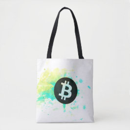 Bitcoin Watercolor (Style 7 - Stack Sats) Tote Bag