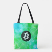 Bitcoin Watercolor (Style $ - Green Day) Tote Bag (Achterkant)