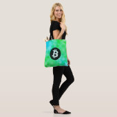 Bitcoin Watercolor (Style $ - Green Day) Tote Bag (Op model)