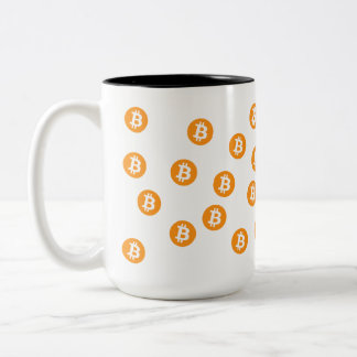 Bitcoin Wave BTC Crypto Token Tweekleurige Koffiemok