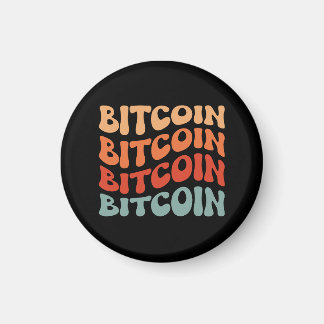 Bitcoin Wavy Tekst Stijlvol Crypto Typography Desi Magneet