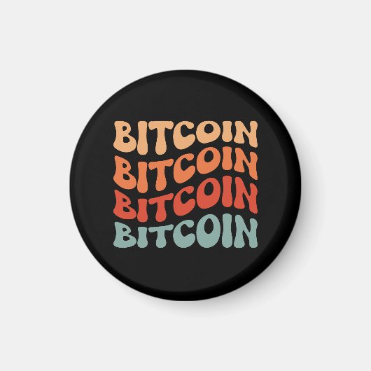Bitcoin Wavy Tekst Stijlvol Crypto Typography Desi Magneet (Voorkant)