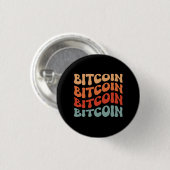Bitcoin Wavy Tekst Stijlvol Crypto Typography Desi Ronde Button 3,2 Cm (Voorkant /achterkant)