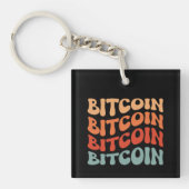 Bitcoin Wavy Tekst Stijlvol Crypto Typography Desi Sleutelhanger (voorkant)