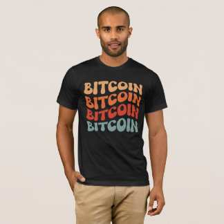Bitcoin Wavy Tekst Stijlvol Crypto Typography Desi T-shirt