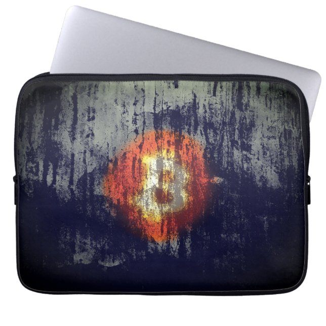 Bitcoin Weerbarstige Kunst Laptop Sleeve (Voorkant)