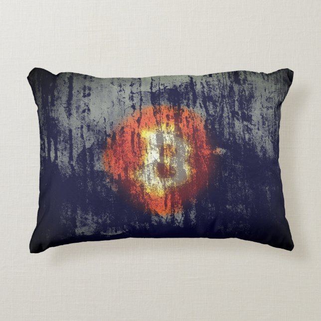 Bitcoin Weerstandige Kunst Accent Kussen (Voorkant)