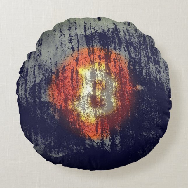 Bitcoin Weerstandige Kunst Rond Kussen (Voorkant)