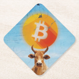 Bitcoin Weerstandige Stier Kartonnen Onderzetters