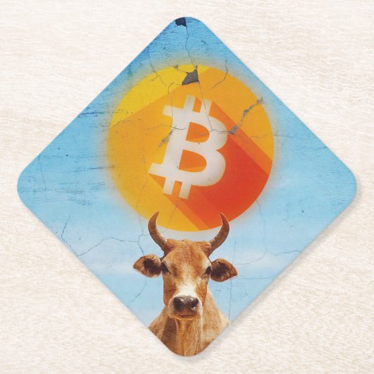Bitcoin Weerstandige Stier Kartonnen Onderzetters (Voorkant)