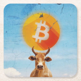 Bitcoin Weerstandige Stier Kartonnen Onderzetters