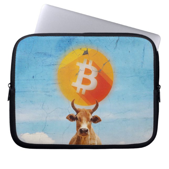 Bitcoin Weerstandige Stier Laptop Sleeve (Voorkant)