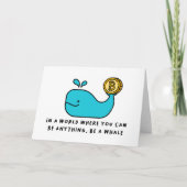 Bitcoin Whale Crypto Investor & BTC Trading Design Bedankkaart (Voorkant)
