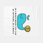 Bitcoin Whale Crypto Investor & BTC Trading Design Fleece Deken (Voorkant (Horizontaal))