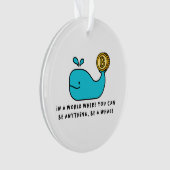 Bitcoin Whale Crypto Investor & BTC Trading Design Ornament (voorkant)
