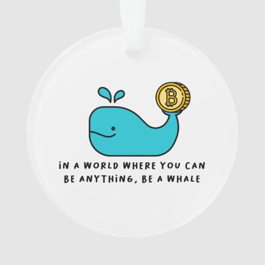 Bitcoin Whale Crypto Investor & BTC Trading Design Ornament (achterkant)