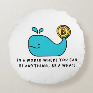 Bitcoin Whale Crypto Investor & BTC Trading Design Rond Kussen