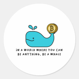 Bitcoin Whale Crypto Investor & BTC Trading Design Ronde Sticker