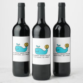 Bitcoin Whale Crypto Investor & BTC Trading Design Wijn Etiket (Flessen)