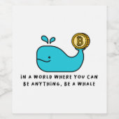 Bitcoin Whale Crypto Investor & BTC Trading Design Wijn Etiket (Enkel label)