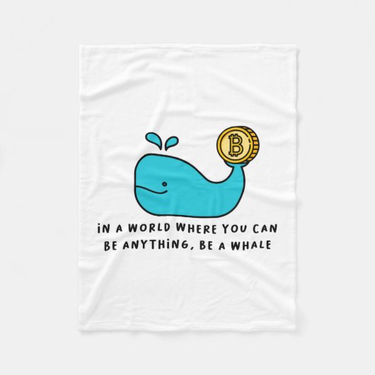 Bitcoin Whale Funny Crypto Investor Cartoon Design Fleece Deken (Voorkant)