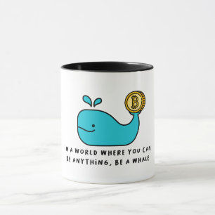 Bitcoin Whale Funny Crypto Investor Cartoon Design Mok