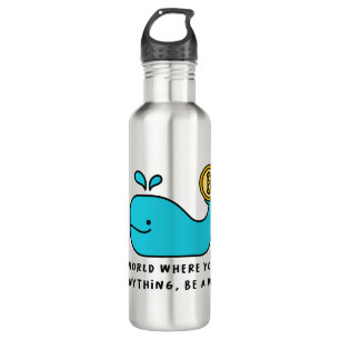 Bitcoin Whale Funny Crypto Investor Cartoon Design Waterfles