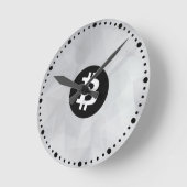 Bitcoin Witte Kristal Ronde Klok (Hoek)