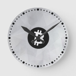 Bitcoin Witte Kristal Ronde Klok