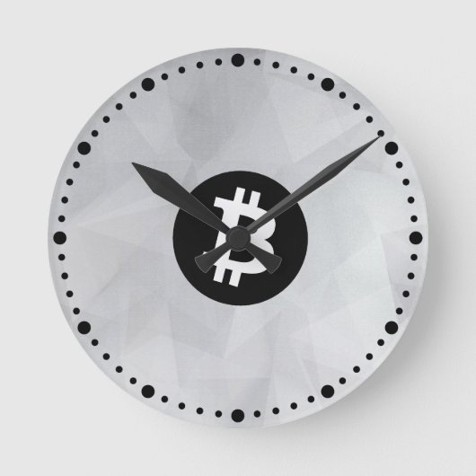Bitcoin Witte Kristal Ronde Klok (Voorkant)