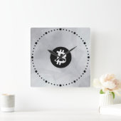 Bitcoin Witte Kristal Vierkante Klok (Huis)