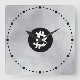 Bitcoin Witte Kristal Vierkante Klok