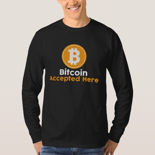 Bitcoin wordt hier geaccepteerd t-shirt (Voorkant)