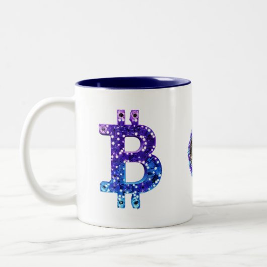 Bitcoin Xmas Tweekleurige Koffiemok (Links)