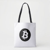 Bitcoin (Zwart) Tote Bag (Voorkant)