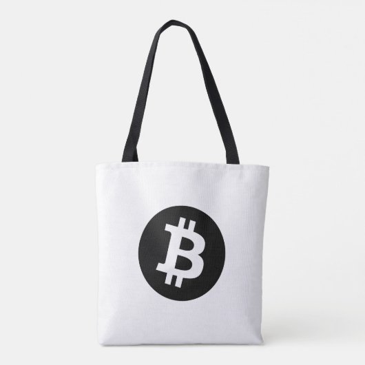 Bitcoin (Zwart) Tote Bag (Achterkant)