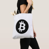 Bitcoin (Zwart) Tote Bag (Dichtbij)