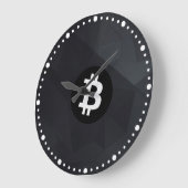 Bitcoin Zwarte Kristal Grote Klok (Hoek)