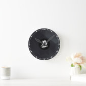 Bitcoin Zwarte Kristal Ronde Klok (Huis)