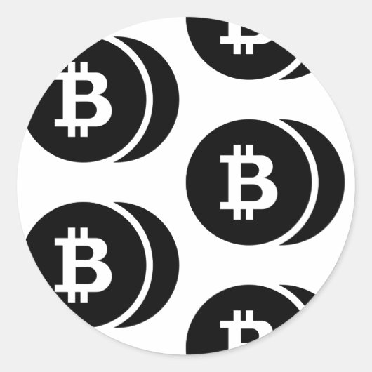 Bitcoin zwarte Stickers (Voorkant)