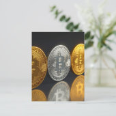bitcoins  briefkaart (Staand voorkant)