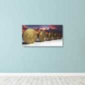 Bitcoins Canvas Afdruk (Insitu (Houten vloer))