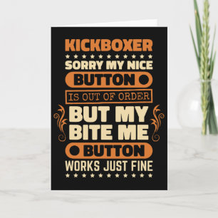 Bite Button Werkt Kickboxer Ontwerp Kickbox Liefhe Kaart
