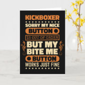 Bite Button Werkt Kickboxer Ontwerp Kickbox Liefhe Kaart (Gele Bloem)