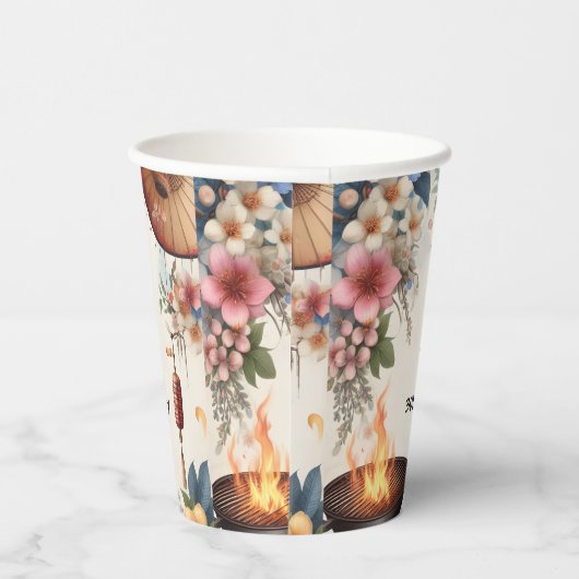 Bite Chef BBQ Japans Sushi Hibachi 30e verjaardag Papieren Bekers (Rechts)