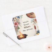 Bite Chef BBQ Japans Sushi Hibachi 30e verjaardag Vierkante Sticker (Envelop)