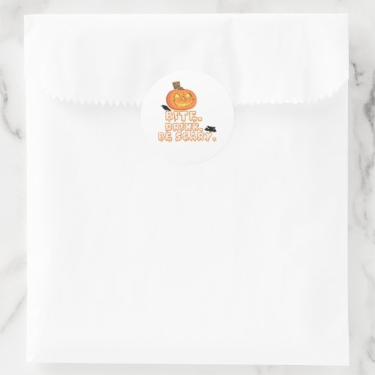 Bite Drink Be Scary Halloween Ronde Sticker (Tas)