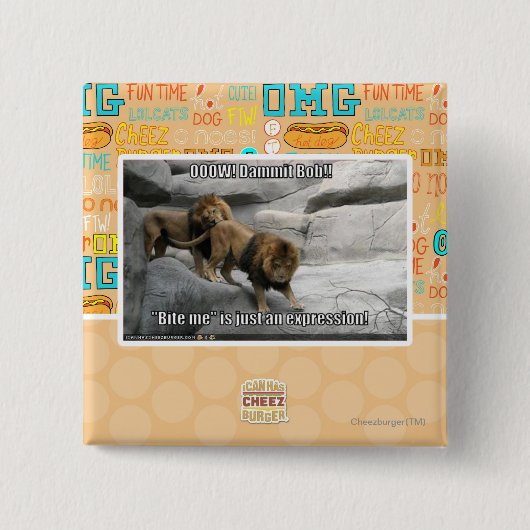 Bite, ik ben gewoon een uitdrukking. vierkante button 5,1 cm (Voorkant)